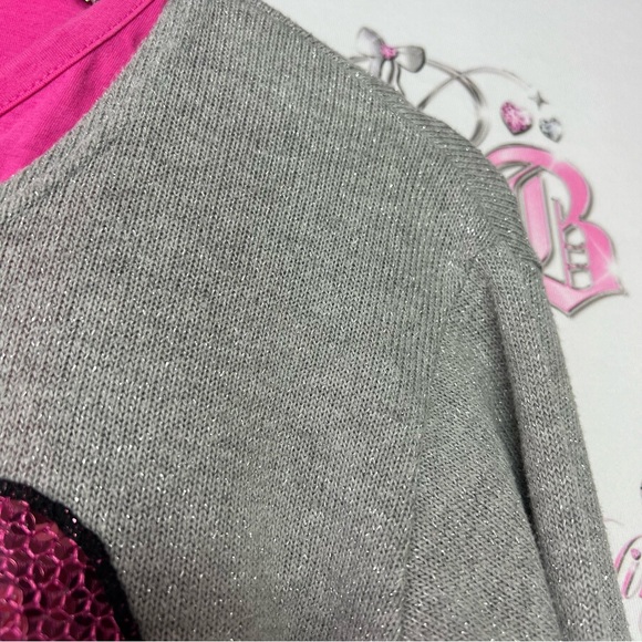 Hello kitty sparkly top long sleeve tank top underneath sequin heart front - Picture 5 of 11